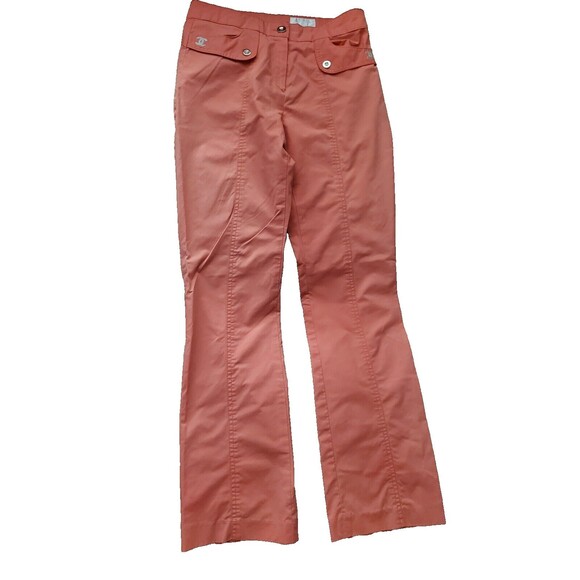 Y2k Chanel Identification 90s 2000 Coral Peach cargo style pants Medium - Picture 1 of 14